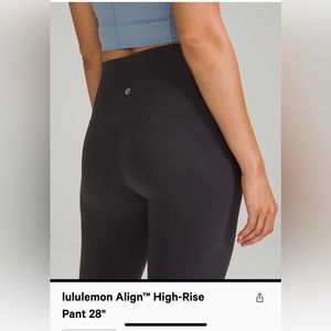 Lululemon align leggings 28” high rise black size 6